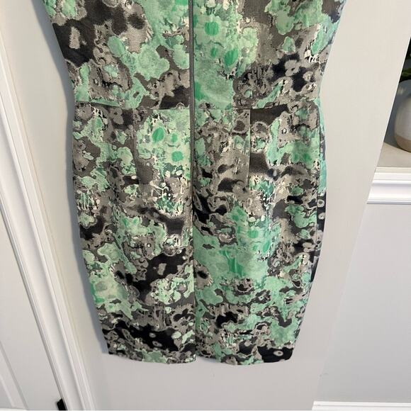 Lela Rose Blue Green Jacquard Printed Mini Dress Small - Picture 9 of 12
